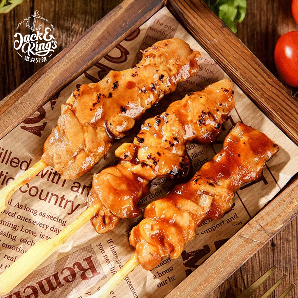 Yakitori Chicken Thigh Skewers Coated with Sauce 4x5.5lb JNK CN - Jack & King's